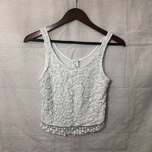 White cropped Lace Top